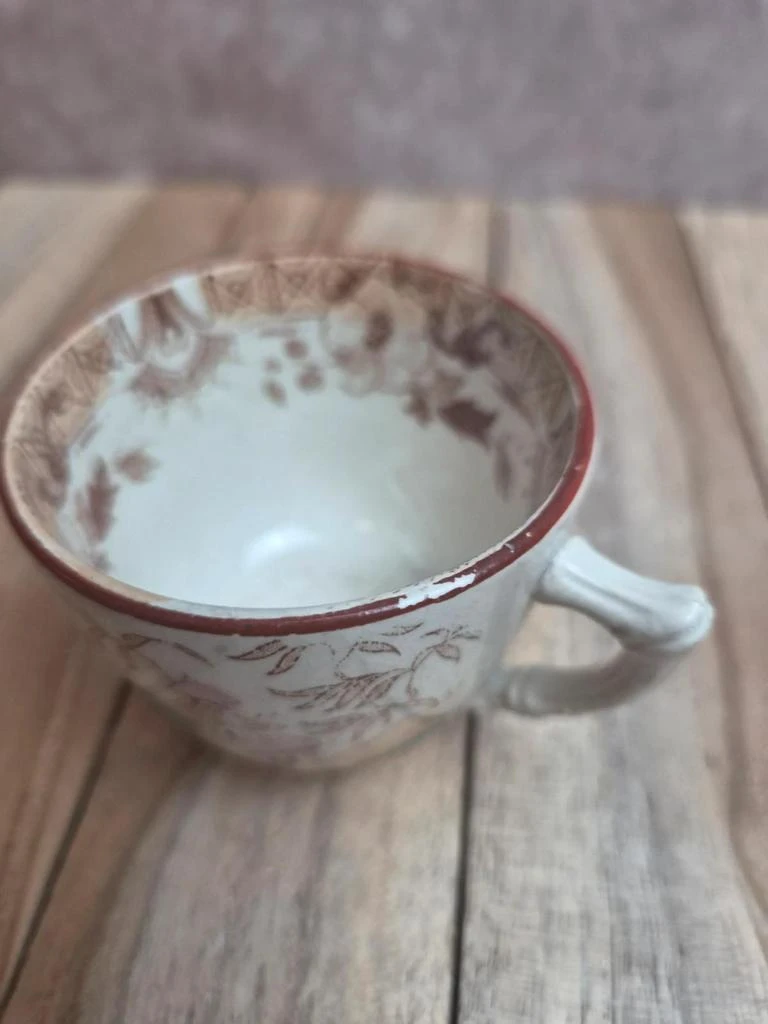 Taza de terra de hierro Sarreguemines modelo Kyoto policromada antigua – photo 6